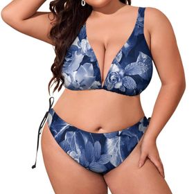 AILLOSA YH-174 Dolgulu İki Parça Büyük Beden Kadın Bikini Seti