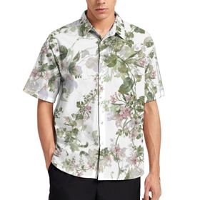 AILLOSA YH-175 Aloha Hawaii 3D Desen Kısa Kollu Erkek Gömlek