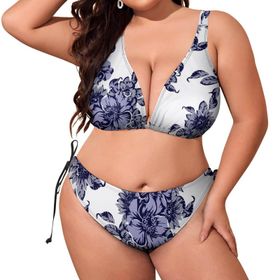 AILLOSA YH-177 Dolgulu İki Parça Büyük Beden Kadın Bikini Seti