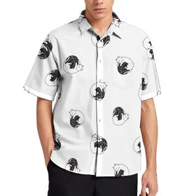 AILLOSA YH-183 Aloha Hawaii 3D Desen Kısa Kollu Erkek Gömlek