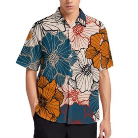 AILLOSA YH-191 Aloha Hawaii 3D Desen Kısa Kollu Erkek Gömlek