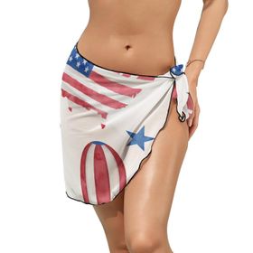 AILLOSA YH-195 Wrap Sarong Beyaz Siyah Kadın Plaj Elbise