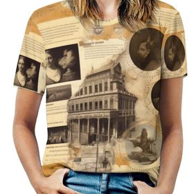 AILLOSA YH-2 Tamamı Baskılı Kısa Kollu Yuvarlak Yaka Kadın T-shirt