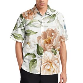 AILLOSA YH-20 Aloha Hawaii 3D Desen Kısa Kollu Erkek Gömlek