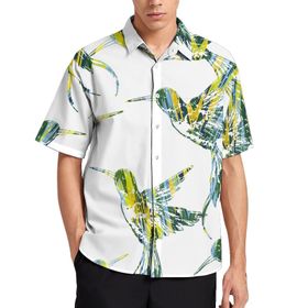 AILLOSA YH-200 Aloha Hawaii 3D Desen Kısa Kollu Erkek Gömlek