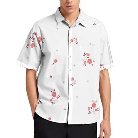 AILLOSA YH-201 Aloha Hawaii 3D Desen Kısa Kollu Erkek Gömlek