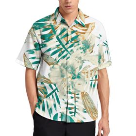 AILLOSA YH-205 Aloha Hawaii 3D Desen Kısa Kollu Erkek Gömlek