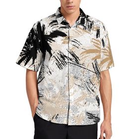 AILLOSA YH-206 Aloha Hawaii 3D Desen Kısa Kollu Erkek Gömlek