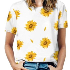 AILLOSA YH-209 Tamamı Baskılı Kısa Kollu Yuvarlak Yaka Kadın T-shirt