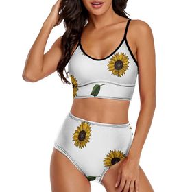AILLOSA YH-211 Üstü Üçgen Geniş Omuz Askılı Alçak Bel İki Parça Kadın Bikini Seti