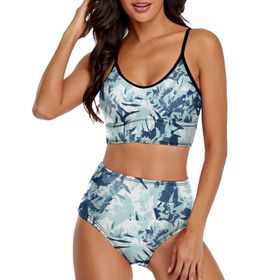 AILLOSA YH-214 Üstü Üçgen Geniş Omuz Askılı Alçak Bel İki Parça Kadın Bikini Seti