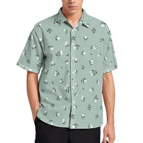 AILLOSA YH-225 Aloha Hawaii 3D Desen Kısa Kollu Erkek Gömlek