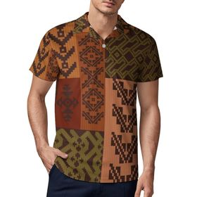 AILLOSA YH-228 3D Baskılı Desen Kısa Kollu Polo Yaka Erkek T-shirt