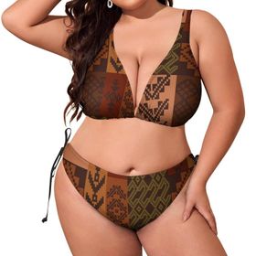AILLOSA YH-228 Dolgulu İki Parça Büyük Beden Kadın Bikini Seti
