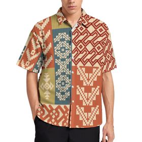 AILLOSA YH-230 Aloha Hawaii 3D Desen Kısa Kollu Erkek Gömlek