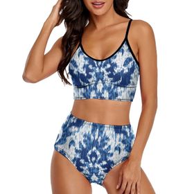AILLOSA YH-236 Geniş Omuz Askılı Üçgen Bikini Üstü Alçak Bel İki Parça Kadın Bikini Set