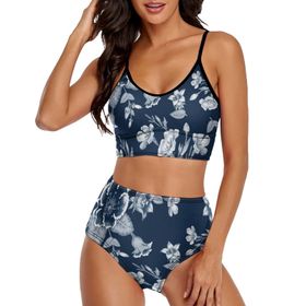 AILLOSA YH-24 Geniş Omuz Askılı Üçgen Bikini Üstü Alçak Bel İki Parça Kadın Bikini Set