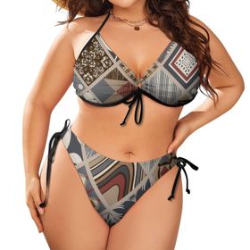 AILLOSA YH-246 Karın Kontrolü İki Parça Büyük Beden Kadın Bikini Seti