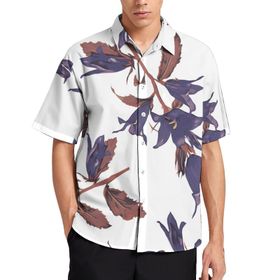 AILLOSA YH-249 Aloha Hawaii 3D Desen Kısa Kollu Erkek Gömlek