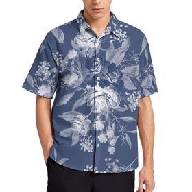 AILLOSA YH-251 Aloha Hawaii 3D Desen Kısa Kollu Erkek Gömlek
