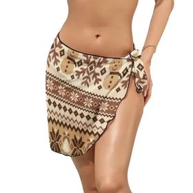 AILLOSA YH-254 Wrap Sarong Beyaz Siyah Kadın Plaj Elbise
