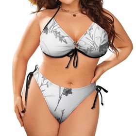 AILLOSA YH-260 Karın Kontrolü İki Parça Büyük Beden Kadın Bikini Seti