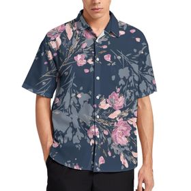 AILLOSA YH-262 Aloha Hawaii 3D Desen Kısa Kollu Erkek Gömlek