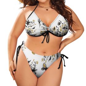 AILLOSA YH-263 Karın Kontrolü İki Parça Büyük Beden Kadın Bikini Seti
