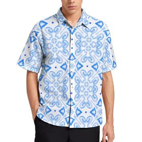 AILLOSA YH-267 Aloha Hawaii 3D Desen Kısa Kollu Erkek Gömlek