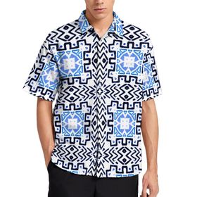 AILLOSA YH-274 Aloha Hawaii 3D Desen Kısa Kollu Erkek Gömlek