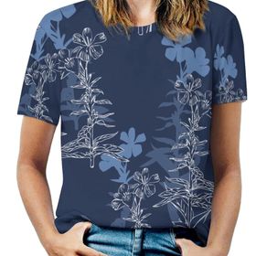 AILLOSA YH-275 Tamamı Baskılı Kısa Kollu Yuvarlak Yaka Kadın T-shirt