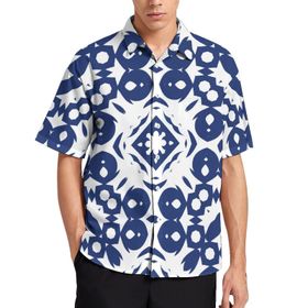 AILLOSA YH-277 Aloha Hawaii 3D Desen Kısa Kollu Erkek Gömlek
