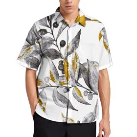 AILLOSA YH-278 Aloha Hawaii 3D Desen Kısa Kollu Erkek Gömlek
