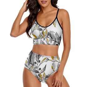 AILLOSA YH-278 Geniş Omuz Askılı Üçgen Bikini Üstü Alçak Bel İki Parça Kadın Bikini Set