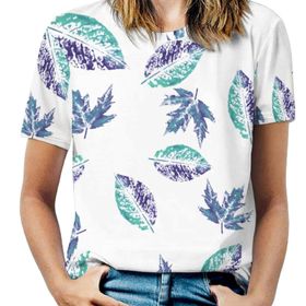 AILLOSA YH-279 Tamamı Baskılı Kısa Kollu Yuvarlak Yaka Kadın T-shirt