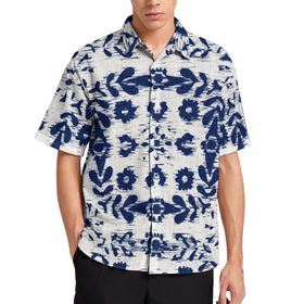 AILLOSA YH-290 Aloha Hawaii 3D Desen Kısa Kollu Erkek Gömlek