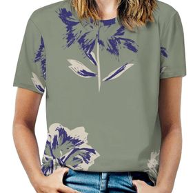 AILLOSA YH-293 Tamamı Baskılı Kısa Kollu Yuvarlak Yaka Kadın T-shirt