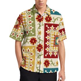 AILLOSA YH-297 Aloha Hawaii 3D Desen Kısa Kollu Erkek Gömlek