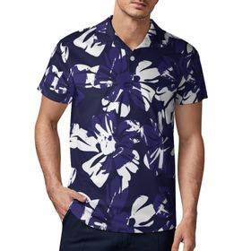 AILLOSA YH-30 3D Baskılı Desen Kısa Kollu Polo Yaka Erkek T-shirt
