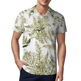 AILLOSA YH-300 3D Baskılı Desen Kısa Kollu Polo Yaka Erkek T-shirt