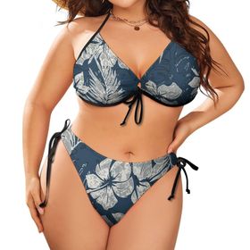 AILLOSA YH-302 Karın Kontrolü İki Parça Büyük Beden Kadın Bikini Seti