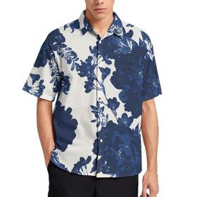 AILLOSA YH-304 Aloha Hawaii 3D Desen Kısa Kollu Erkek Gömlek