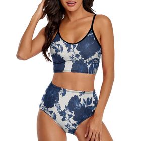 AILLOSA YH-304 Geniş Omuz Askılı Üçgen Bikini Üstü Alçak Bel İki Parça Kadın Bikini Set