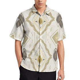 AILLOSA YH-306 Aloha Hawaii 3D Desen Kısa Kollu Erkek Gömlek