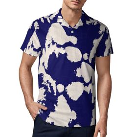 AILLOSA YH-31 3D Baskılı Desen Kısa Kollu Polo Yaka Erkek T-shirt