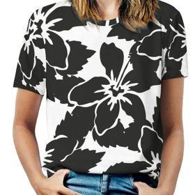 AILLOSA YH-310 Tamamı Baskılı Kısa Kollu Yuvarlak Yaka Kadın T-shirt