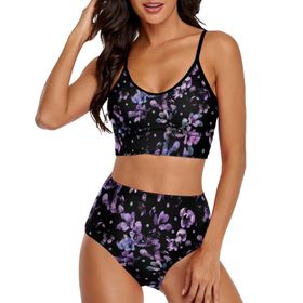 AILLOSA YH-317 Geniş Omuz Askılı Üçgen Bikini Üstü Alçak Bel İki Parça Kadın Bikini Seti
