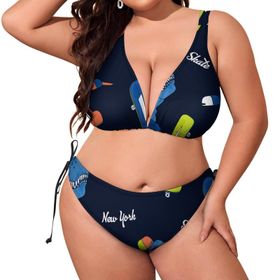 AILLOSA YH-321 Dolgulu İki Parça Büyük Beden Kadın Bikini Seti