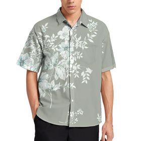 AILLOSA YH-327 Aloha Hawaii 3D Desen Kısa Kollu Erkek Gömlek