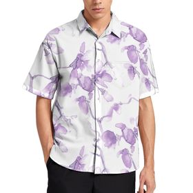 AILLOSA YH-329 Aloha Hawaii 3D Desen Kısa Kollu Erkek Gömlek